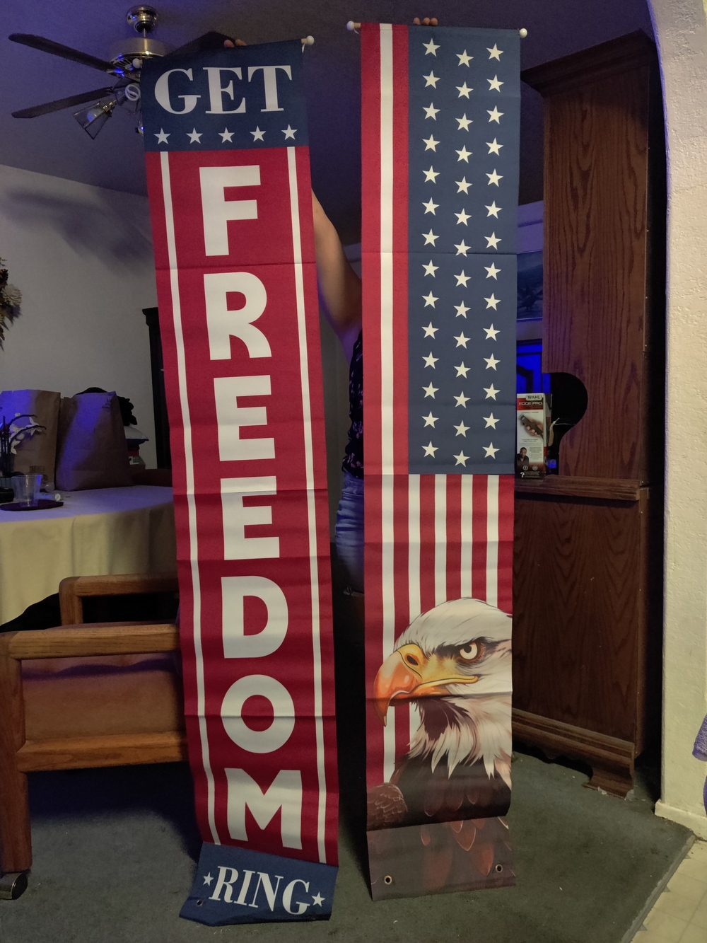 Patriotic Red, White & Blue 'Get Freedom' Banner Set